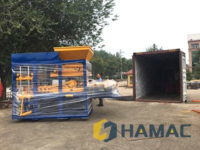 QT4-15 Concrete Block Making Machine delivered to South America 