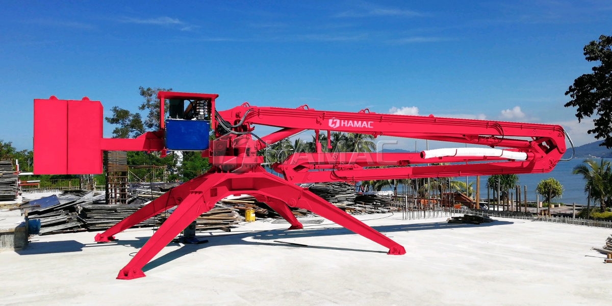 spider concrete placing boom for slab pouring and residential building construction