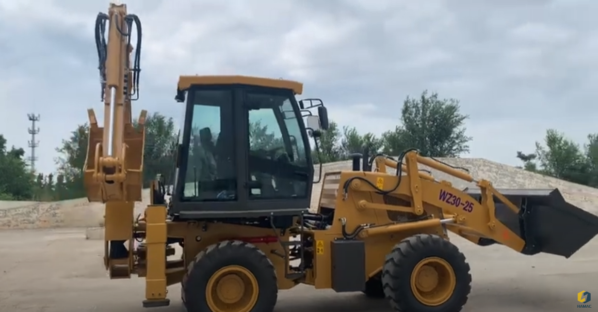 Performance testing of backhoe loaders before leaving the factory