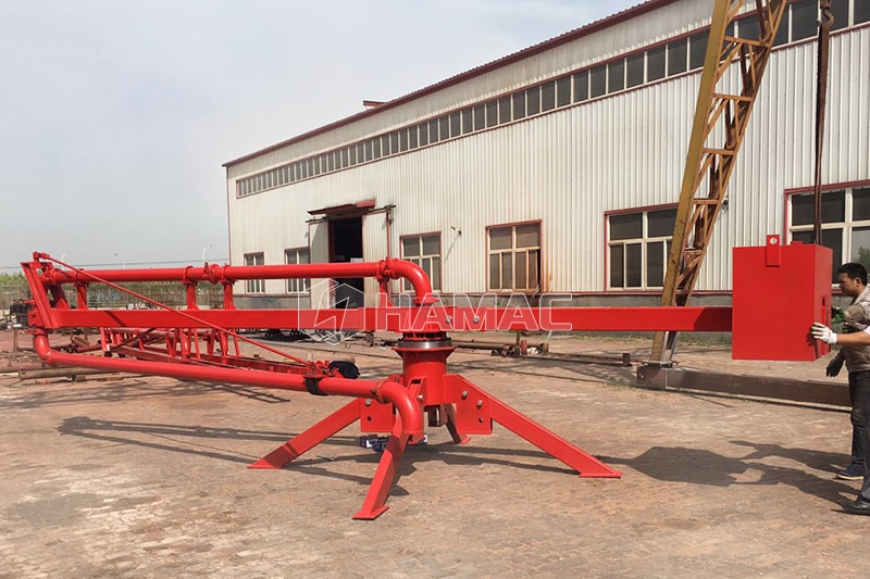Manual type concrete placer boom tested in the factory
