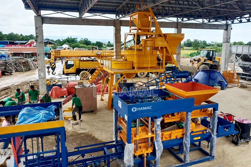 Concrete block production line in the Philippines