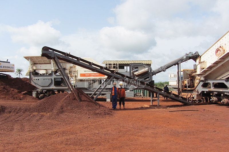 Mobile jaw crusher and mobile cone crusher works together