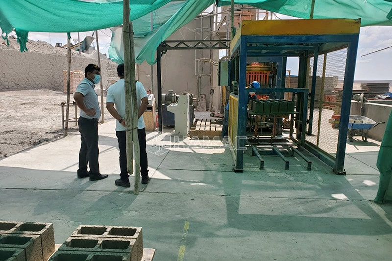 Client visited the working site of concrete making machine