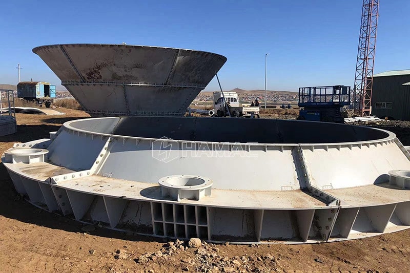 Big cone part of this 700ton large cement silo for sale. 
