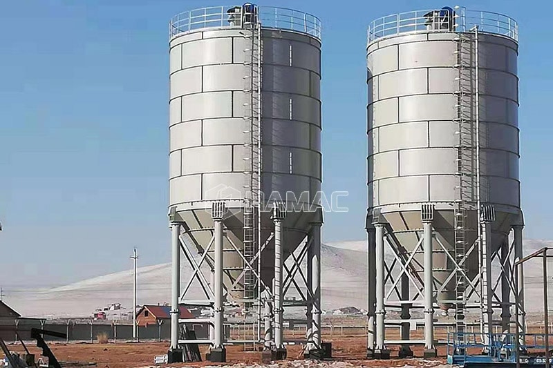 2 units of 700ton large cement silo for sale are fully assembled.