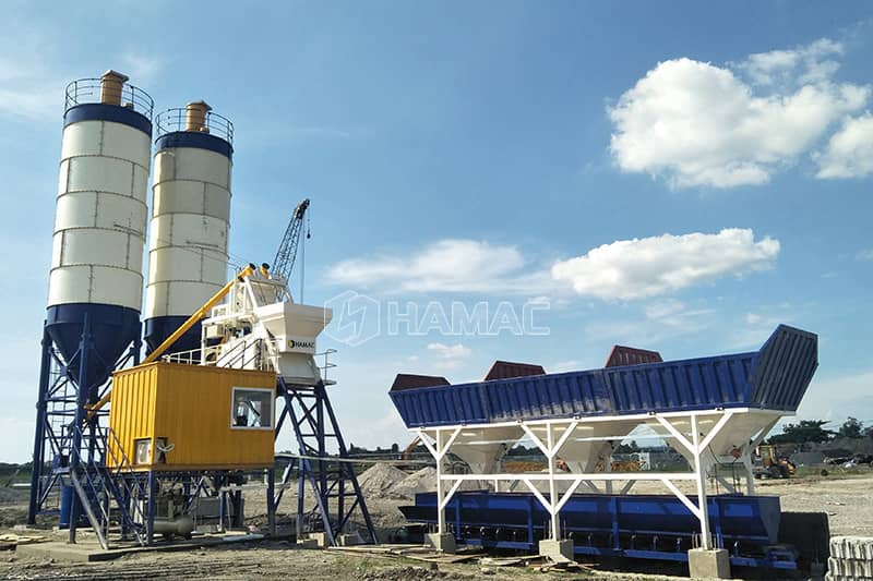 Skip hoist type concrete batching plant in the Philippines