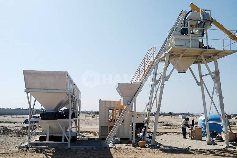 HZS25 concrete batching plant installed in Piura, Peru