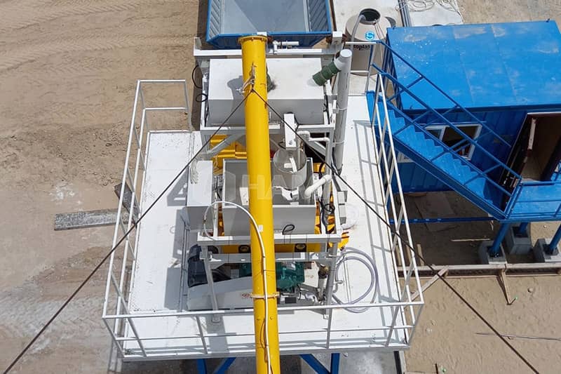 Bird view of skip hoist concrete batching plant