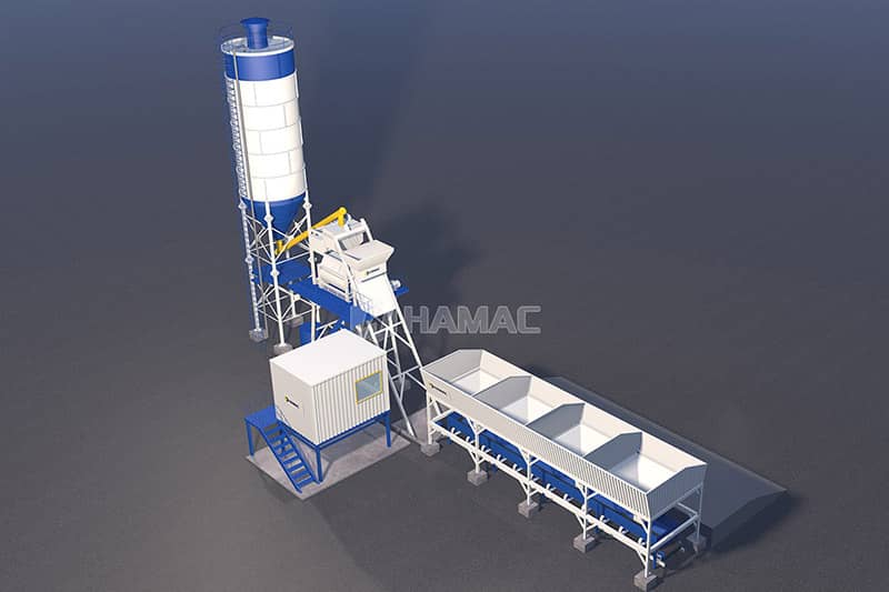 Skip hoist type concrete batching plant model