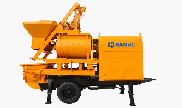 Twin Shaft Concrete Mixer with Pump