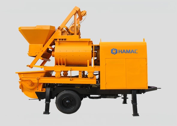 Twin Shaft Concrete Mixer with Pump