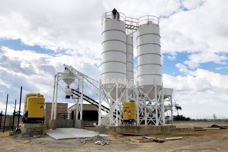 Dry batching plant manufactured by HAMAC in Jamaica