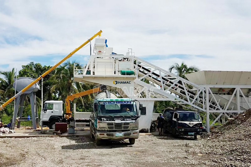 Mobile concrete batching plant in the Philippines