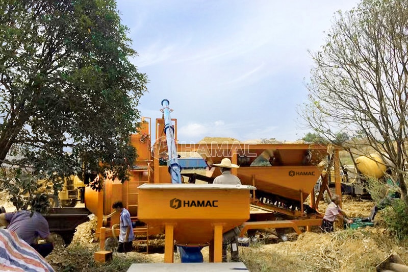 Mini portable concrete batching plant in Myanmar