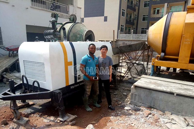 DHBT40 concrete pump of HAMAC in Cameroon 