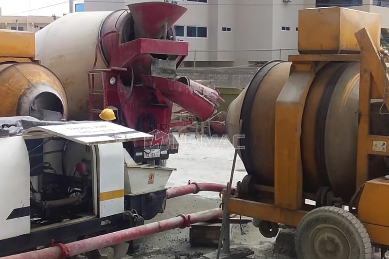Two units JZR500 diesel concrete pump and one unit of concrete pump trailer in Ecuador 