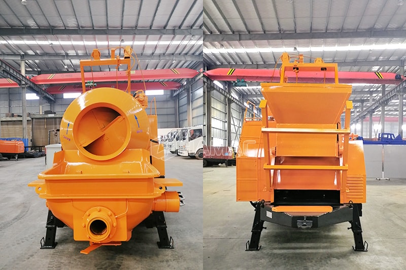 Concrete mixer and pump with two functions