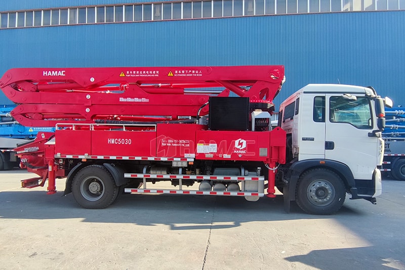 Truck-mounted concrete boom pump