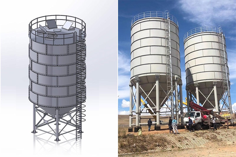 100 ton cement silo drawing