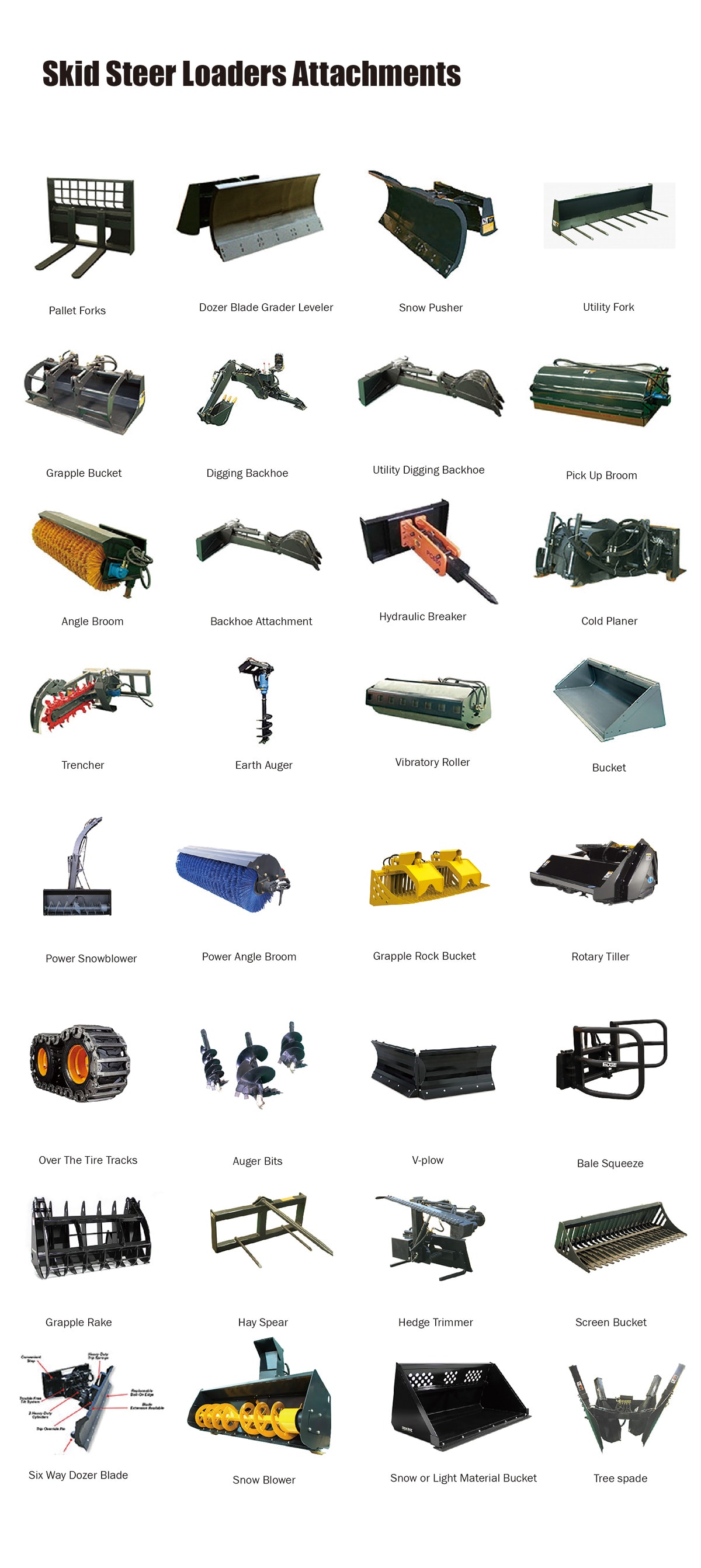 Skid steer loader attachments HAMAC provide