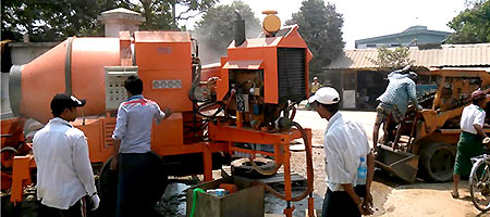 Concrete Mixer with Pump in Burma