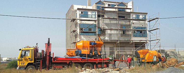 Two sets of Concrete mixer with pump arrived customer's site