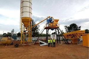 HZS35 Concrete batching plant in Rwanda