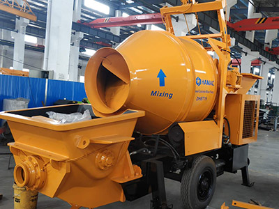 <b>DHBT15 concrete mixer with pump and batching machine were delivered to South America</b>