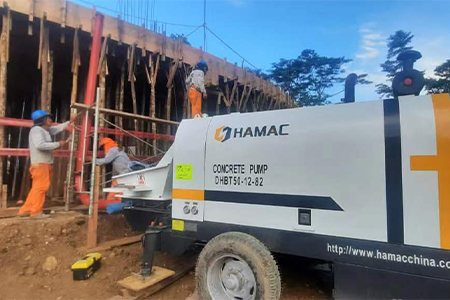 DHBT50 concrete pump starts working in Client’s working site