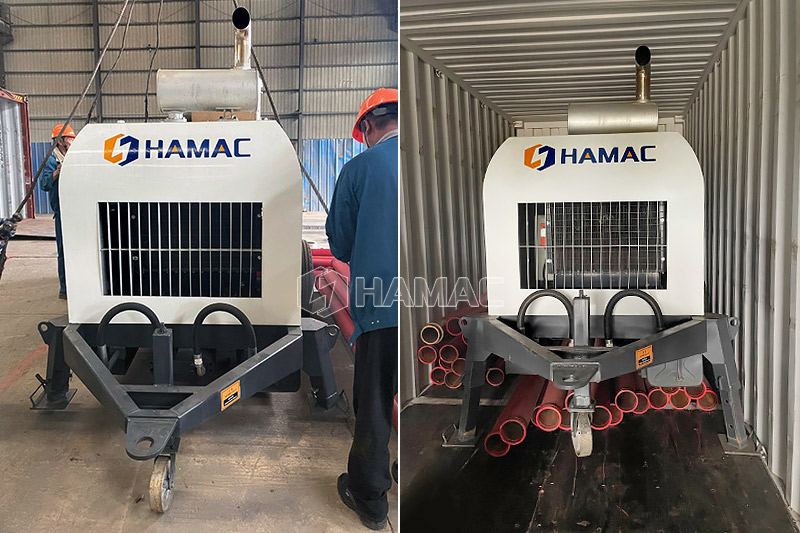 <b>YHZS35 Mobile Concrete Batching Plant and DHBT40 Diesel Concrete Pump Delivery to Khartoum Sudan</b>