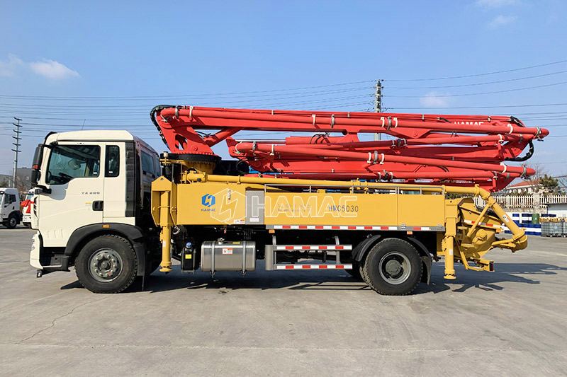 What is a truck-mounted concrete boom pump?