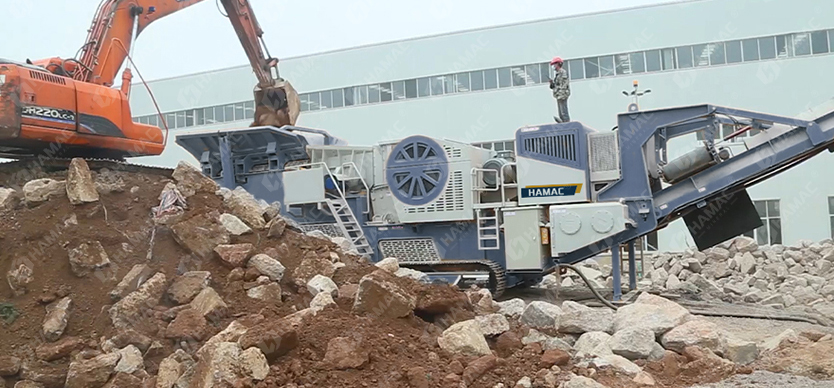 Usage of tracked crusher