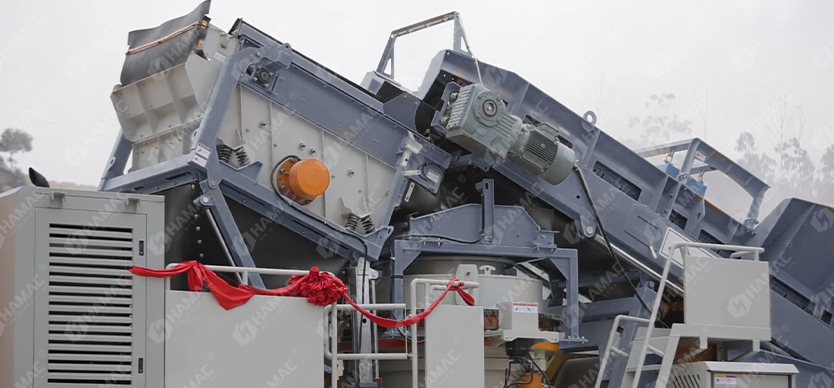 Usage of tracked crusher