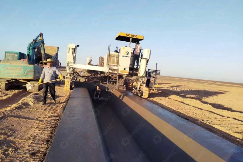 HAMAC Slipform Paver for Water Channel Construction