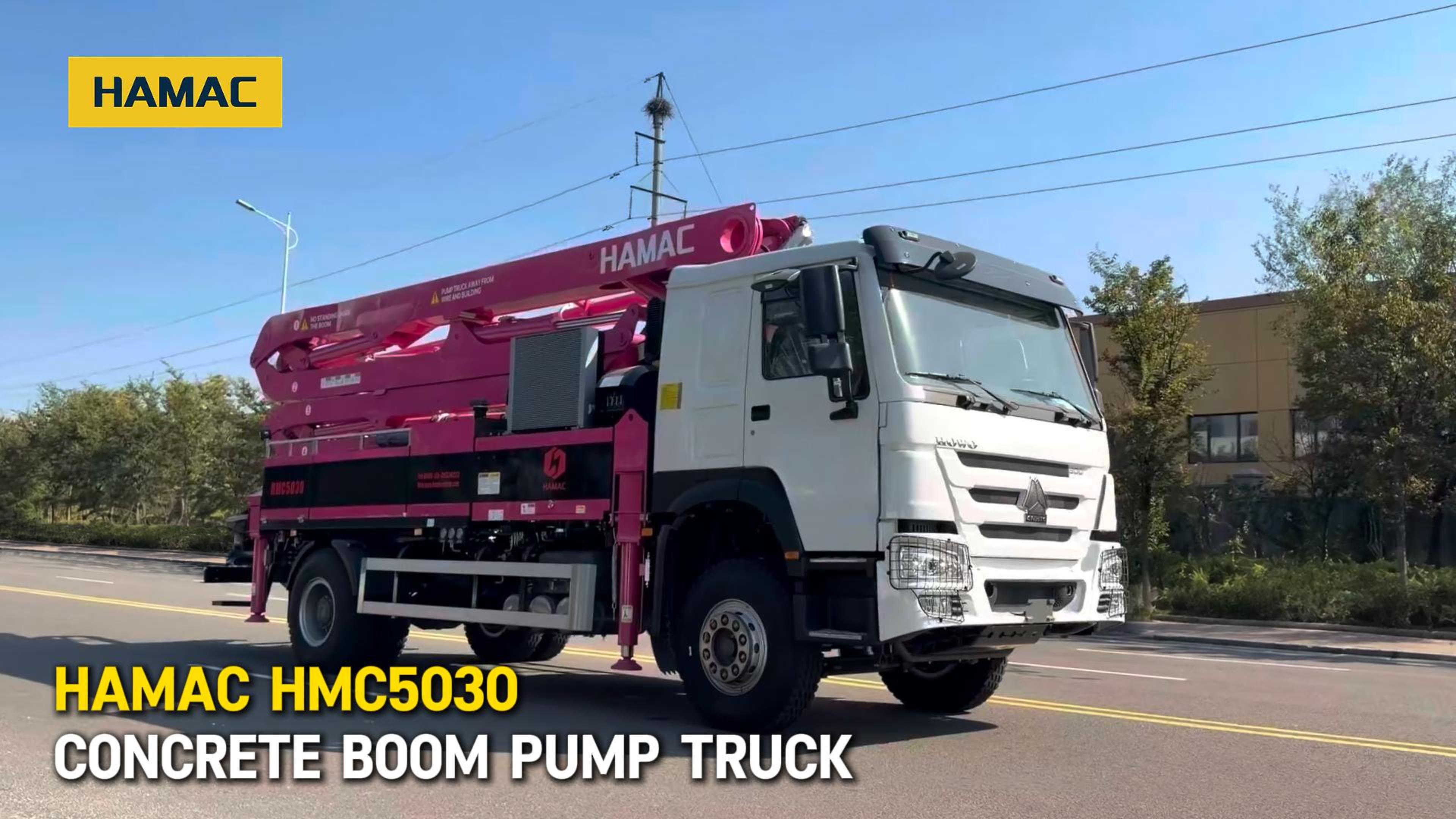 HMC5030 Concrete Boom Pump Truck in Action